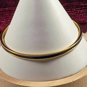 Monet Bracelet Gold Tone and Black 7 3/4"